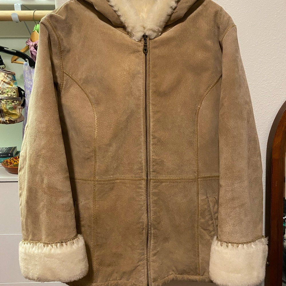 Wilson Leather Vintage Fur Lined Suede Coat